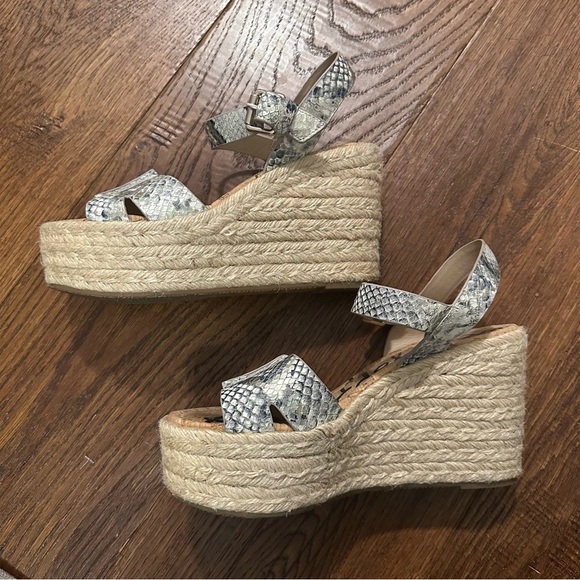 Sam Edelman Platform Espadrille Sandal Maura Snake Skin 8.5 Like New - Picture 3 of 9